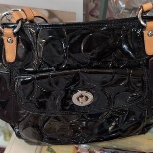 Coach Black and Tan Shoulder Bag